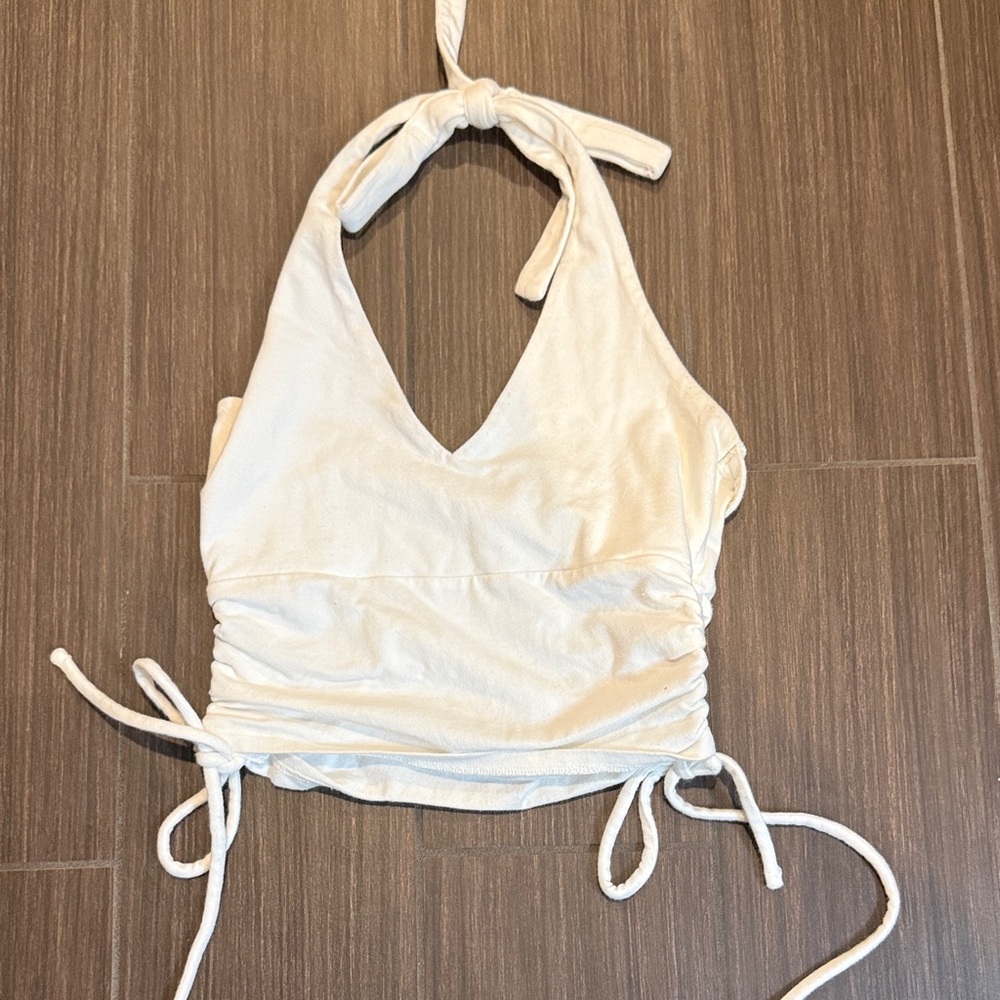 Hollister Cream Halter Crop Top